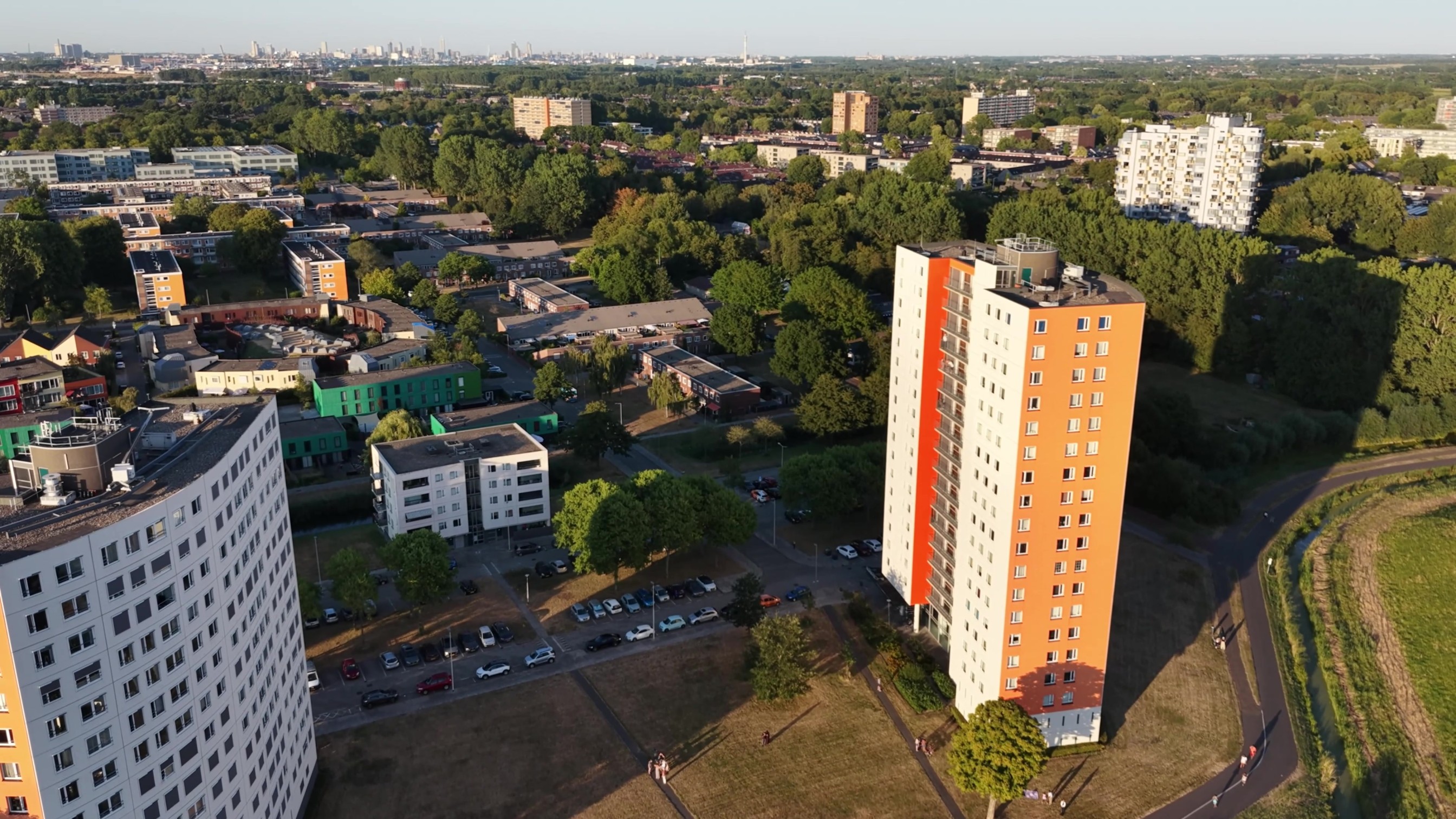 Drone boven woonwijk